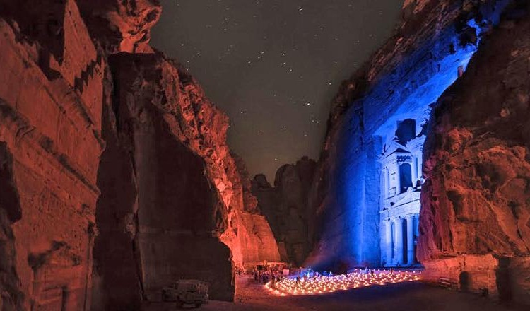 United Nations 70th anniversary, Jordan's Petra in blue, UN Day celebration in Jordan